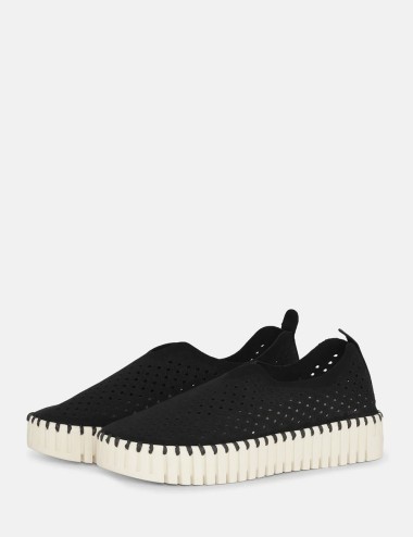 Platform Tulip Flats Black