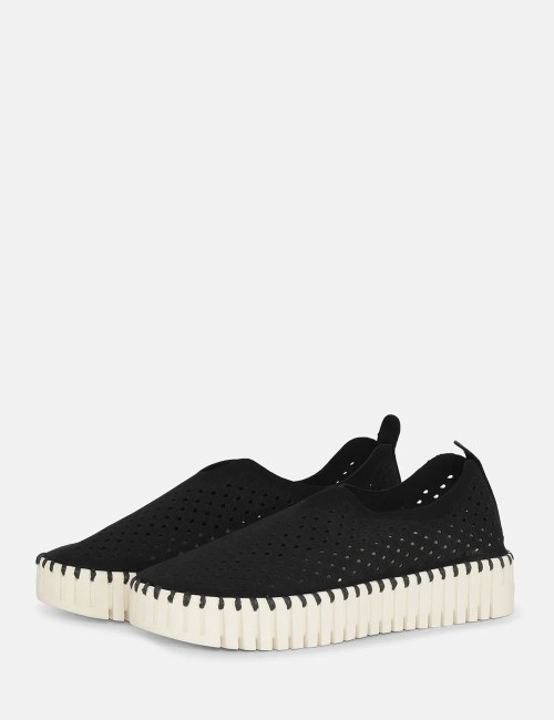 Platform Tulip Flats Black