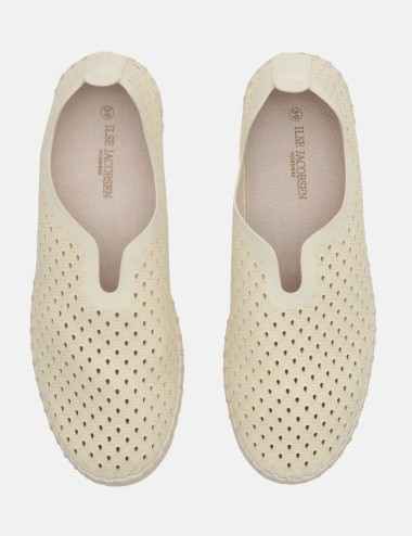 Mocassino Tulip traforato crema latte