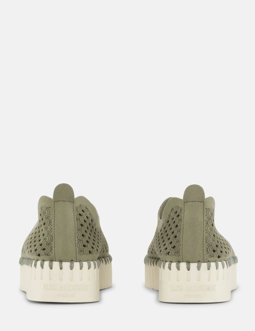 Mocassino Tulip traforato verde militare