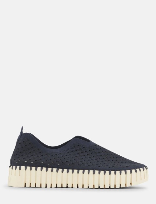 Platform Tulip Flats Dark Indigo