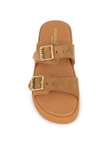 Sandalo doppia fascia Polignano Midi Caramel in Suede caramello