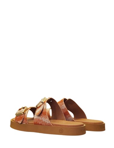 Sandalo doppia fascia Polignano Midi Caramel in Suede wawe