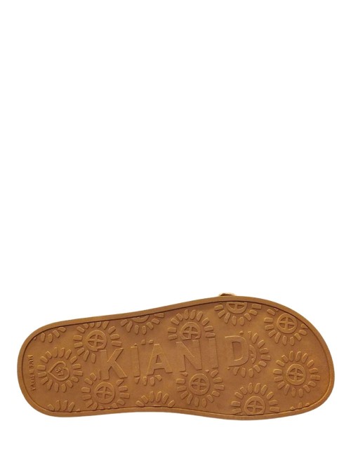 Sandalo doppia fascia Polignano Midi Caramel in Suede wawe