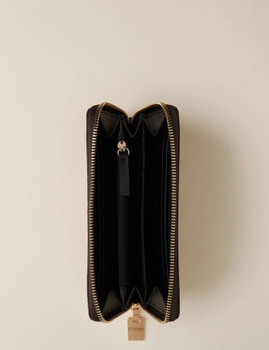 LARGE ZIP-AROUND WALLET OP NATURAL/BLACK