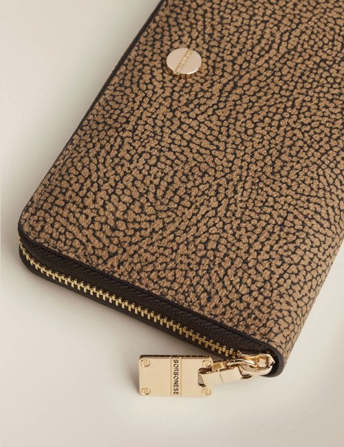 LARGE ZIP-AROUND WALLET OP NATURAL/BLACK