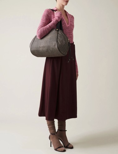 MARIE LARGE SHOPPER Recycled OP Fabric Shoulder Bag OP NATURAL/BLACK