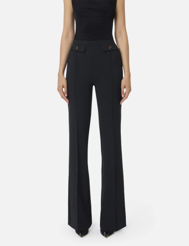 Pantaloni in doppio crêpe nero