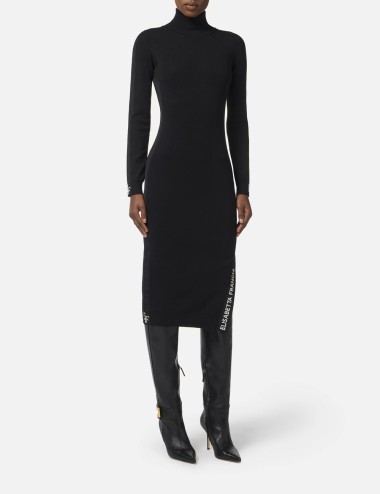 Viscose dress with shiny bands black milk
