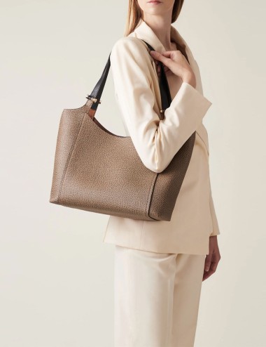 BORSA SHOPPING M. OP NATURALE/NERO