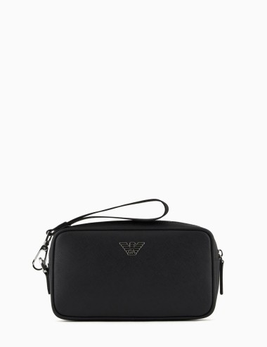 Beauty in pelle rigenerata saffiano placchetta aquila ASV nero