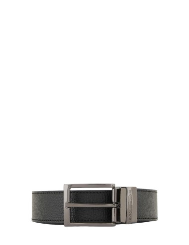 Cintura reversibile in pelle nera