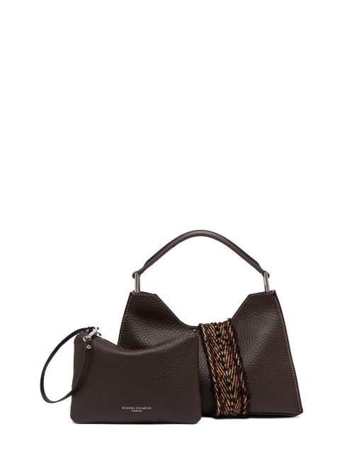 Borsa a tracolla in pelle AURORA ESPRESSO-CASTORO