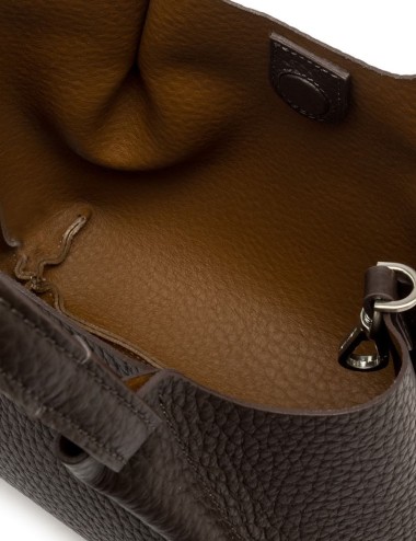 Borsa media a tracolla in pelle DUA ESPRESSO-CASTORO