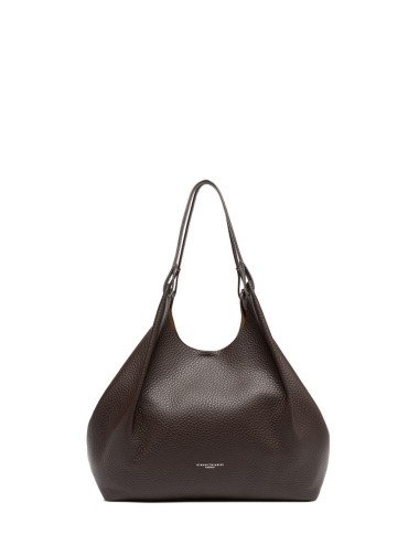 Borsa grande a spalla in pelle DUA ESPRESSO-CASTORO