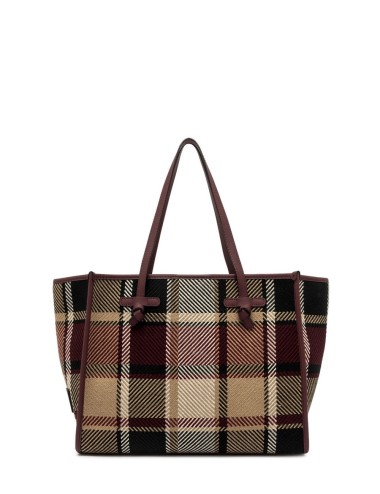 Borsa a spalla in tartan MARCELLA VAR.BORDEAUX