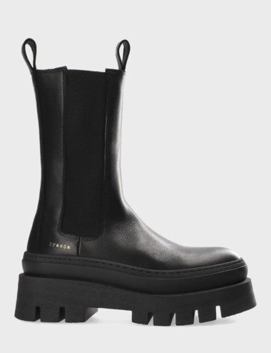 Ankle boot calfskin leather black