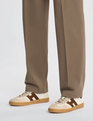 Sneakers in leather Cool Ivory Beige Brown