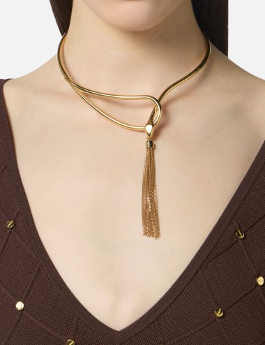 Collana con serpente e nappina Oro Giallo