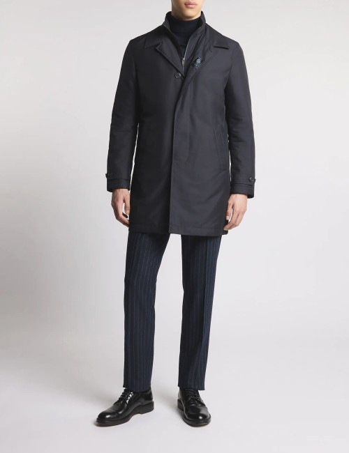 Morning Coat in Technical Poplin Blue