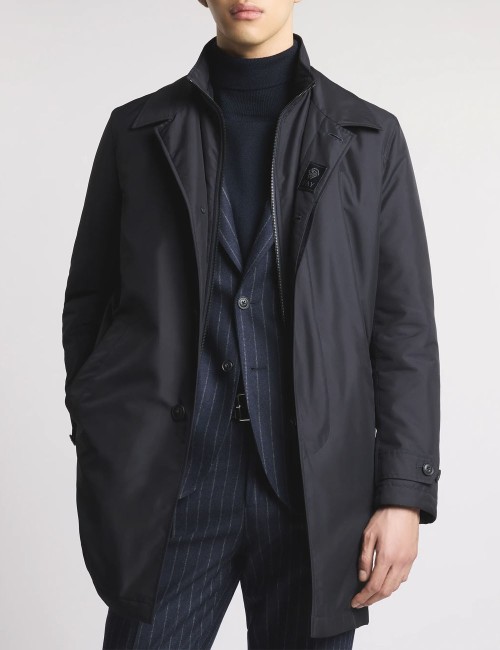 Morning Coat in Technical Poplin Blue