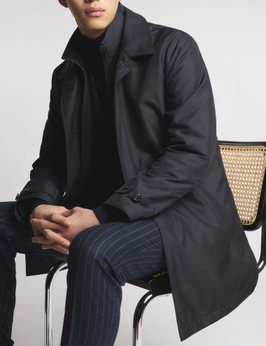 Morning Coat in Technical Poplin Blue