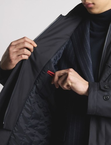 Morning Coat in Technical Poplin Blue