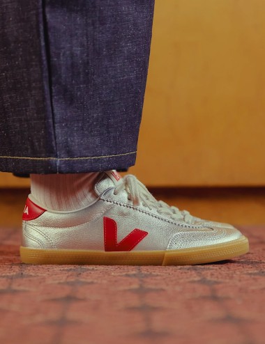 SNEAKERS VOLLEY LEATHER SILVER PEPPER