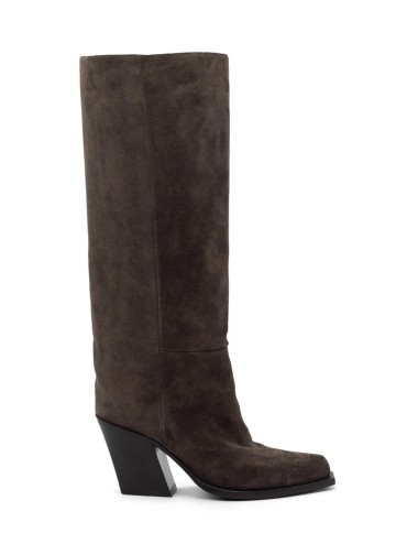Jolene high-heeled cowboy boot in coffee suede