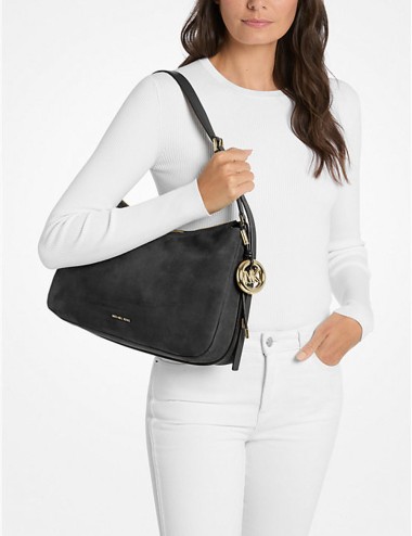 Nolita Medium Nubuck Convertible Shoulder Bag black