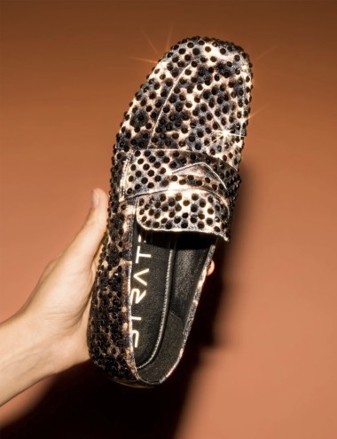 Vanity Rhinestone Loafer Animal Print