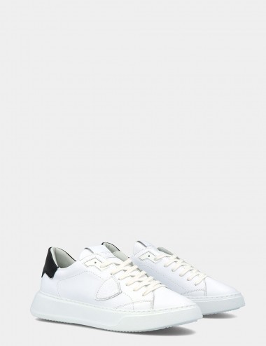 Sneakers Temple Veau - Blanc Noir