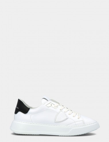 Sneakers Temple Veau - Blanc Noir