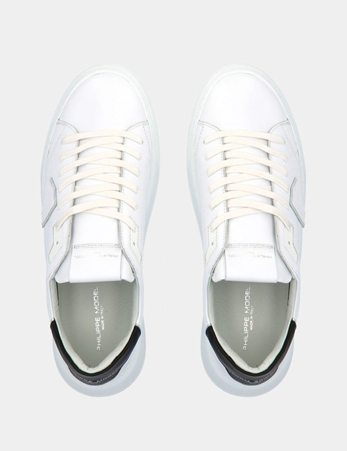 Sneakers Temple Veau - Blanc Noir