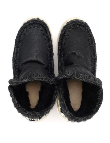 Stivaletto Eskimo Trainer in montone double-face nero