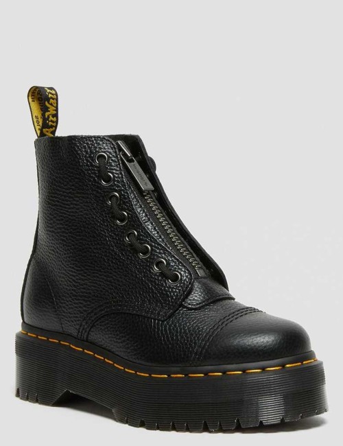 Stivali Platform di pelle nera Sinclair