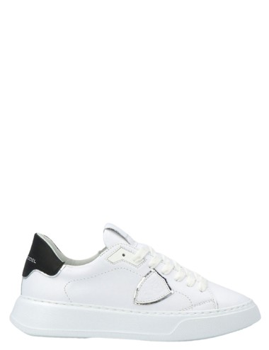 Sneakers Temple Veau - Blanc Noir