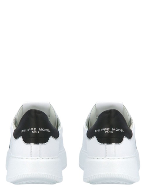 Sneakers Temple Veau - Blanc Noir