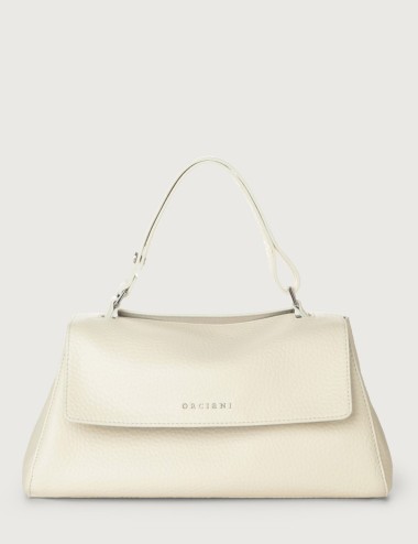 Borsa Sveva Longuette Soft in pelle con tracolla bianca