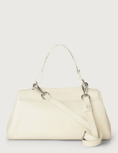 Borsa Sveva Longuette Soft in pelle con tracolla bianca