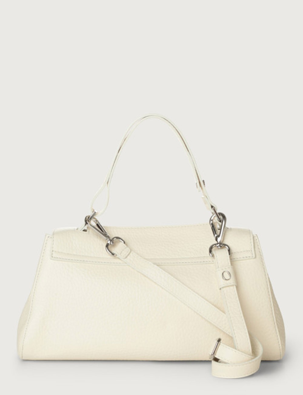 Borsa Sveva Longuette Soft in pelle con tracolla bianca