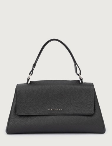 Borsa Sveva Longuette Soft in pelle con tracolla nera