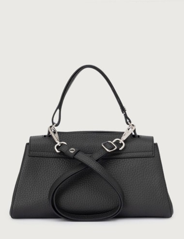 Borsa Sveva Longuette Soft in pelle con tracolla nera