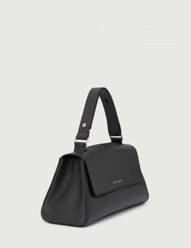 Borsa Sveva Longuette Soft in pelle con tracolla nera
