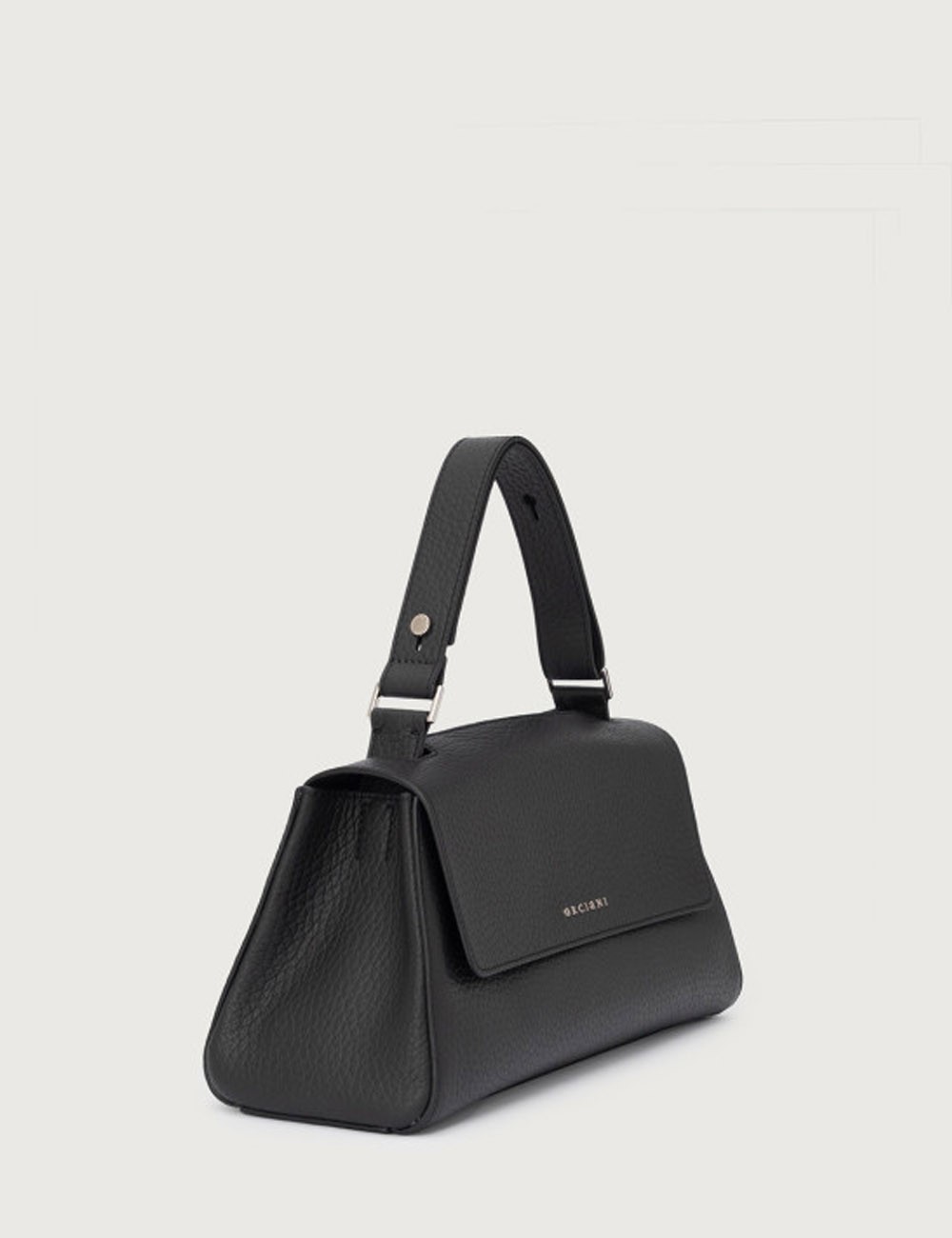 Borsa Sveva Longuette Soft in pelle con tracolla nera