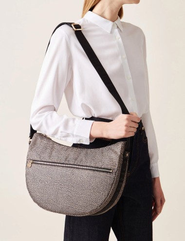 Borsa Hobo LUNA BAG MIDDLE OP NATURAL/BLACK