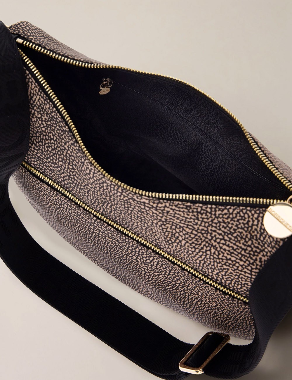 Borsa Hobo LUNA BAG MIDDLE OP NATURAL/BLACK