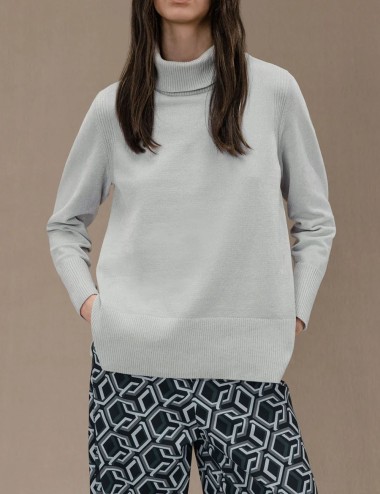 Velvet Vent Turtleneck Wom Knit black