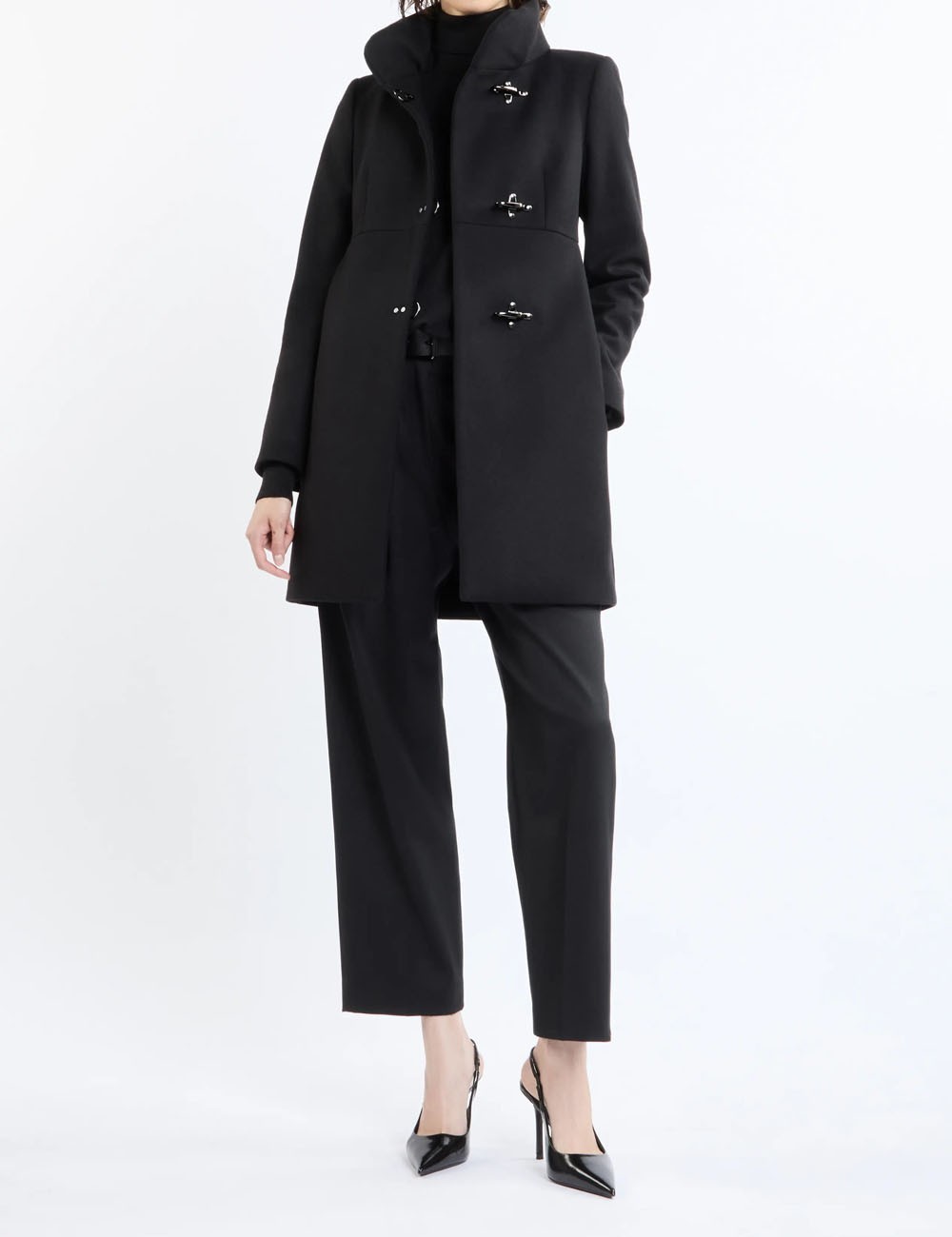 Cappotto Romantic Coat in Lana nero