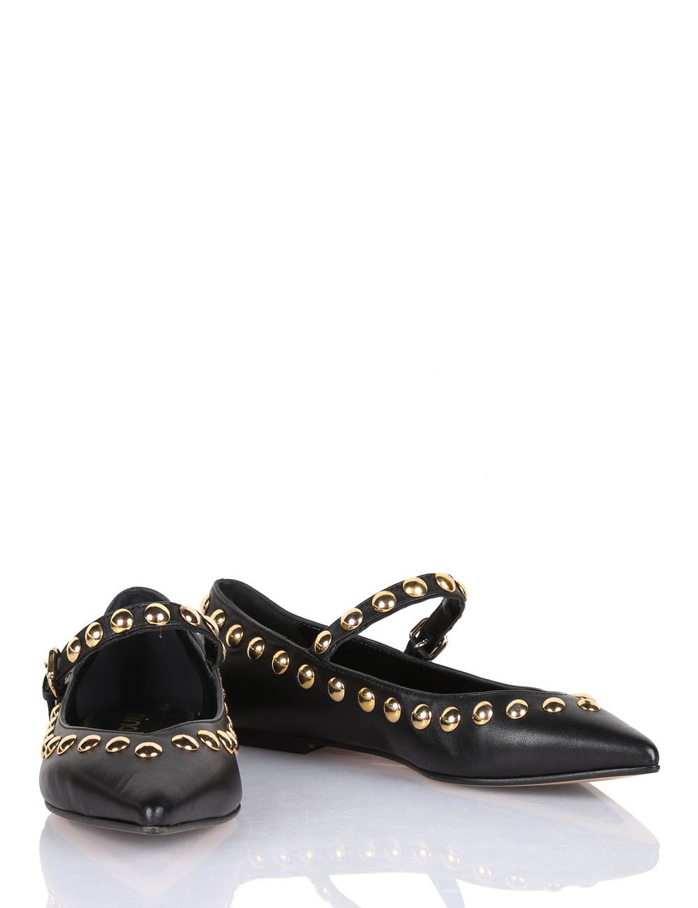 Low heel pump in nappa leather and studs ISA black